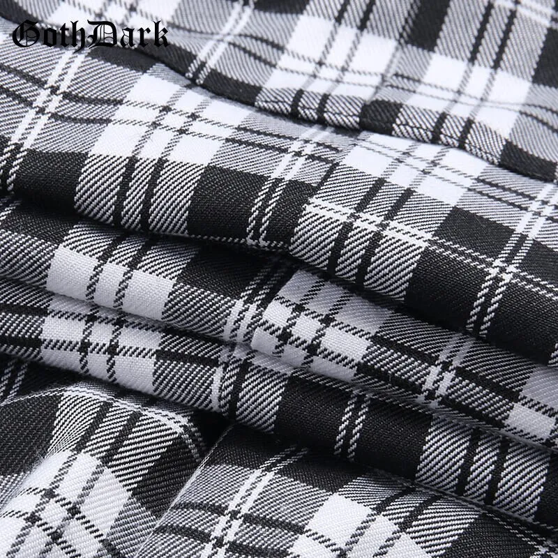 Black and White Harajuku plaid cargo pants