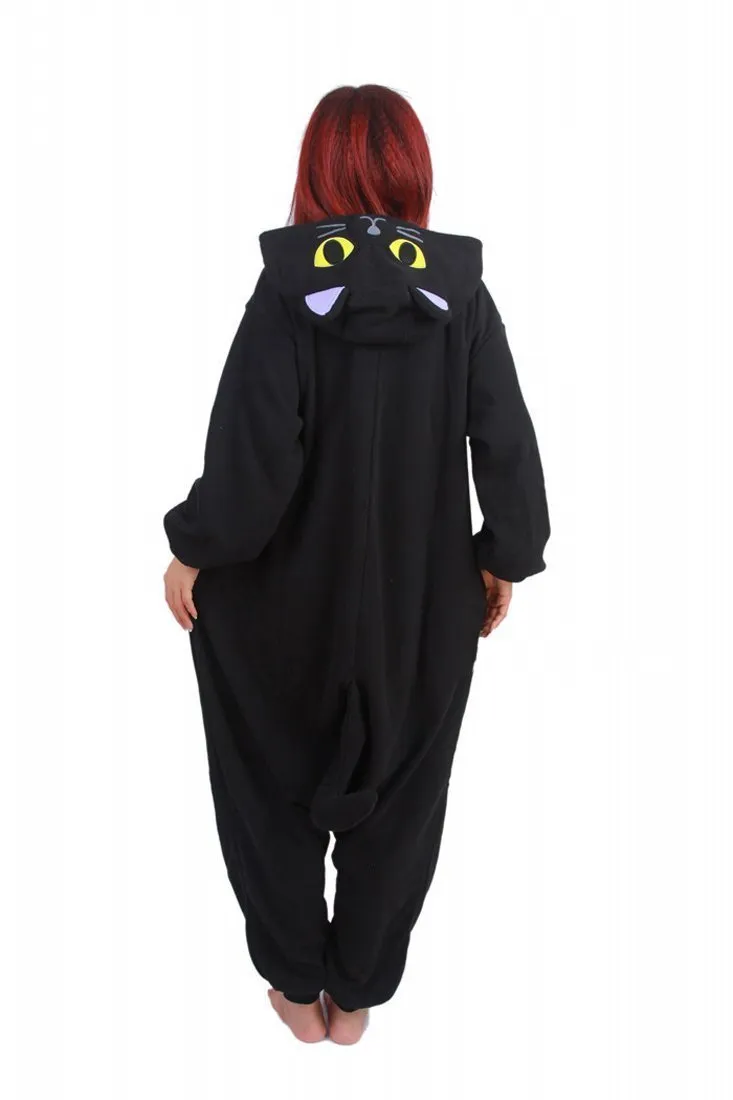 Black Kitty Cat Kigurumi Animal Onesies Costumes Pajamas
