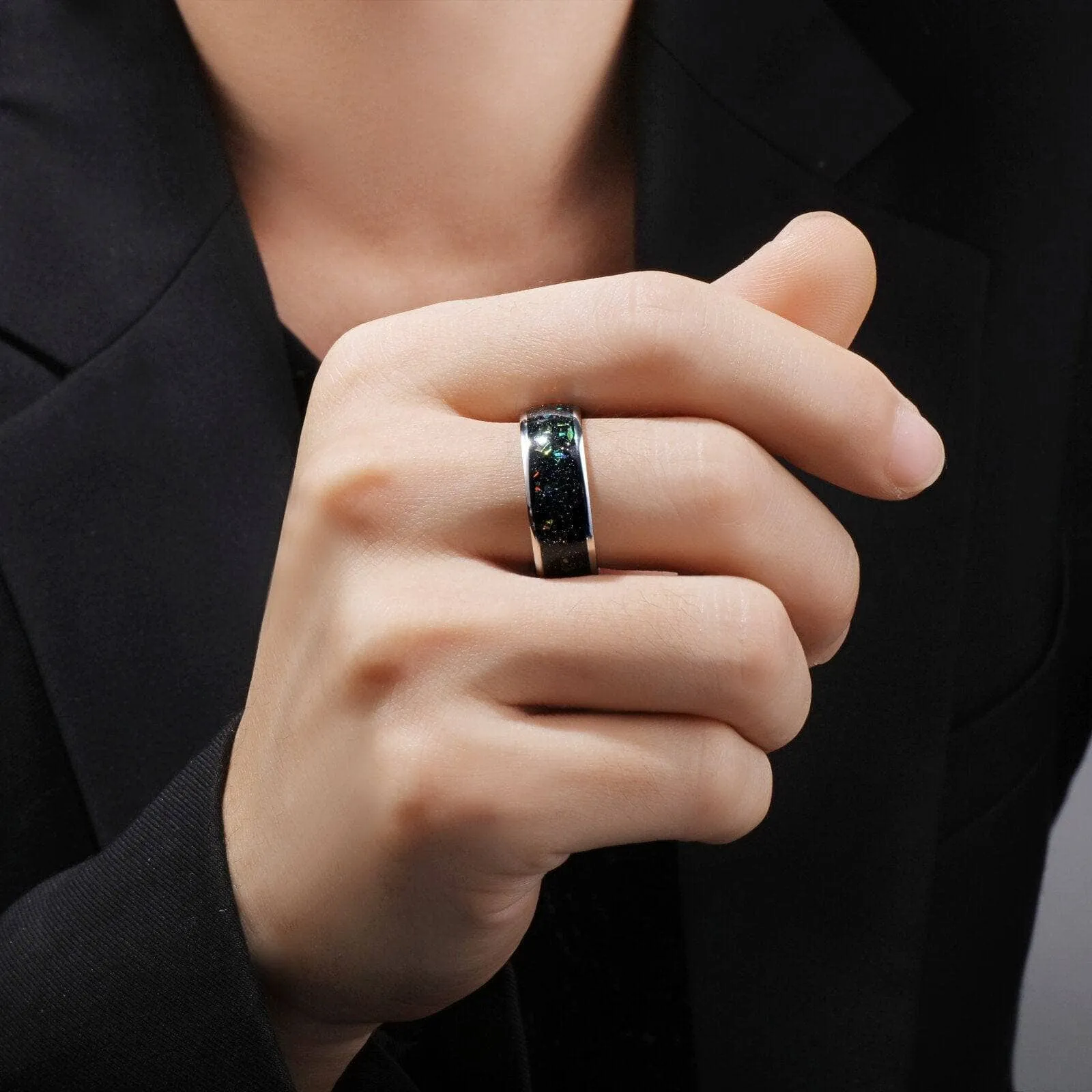 Black Tungsten 8mm Wedding Band