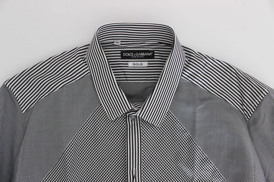 Black White GOLD Slim Fit Dress Shirt