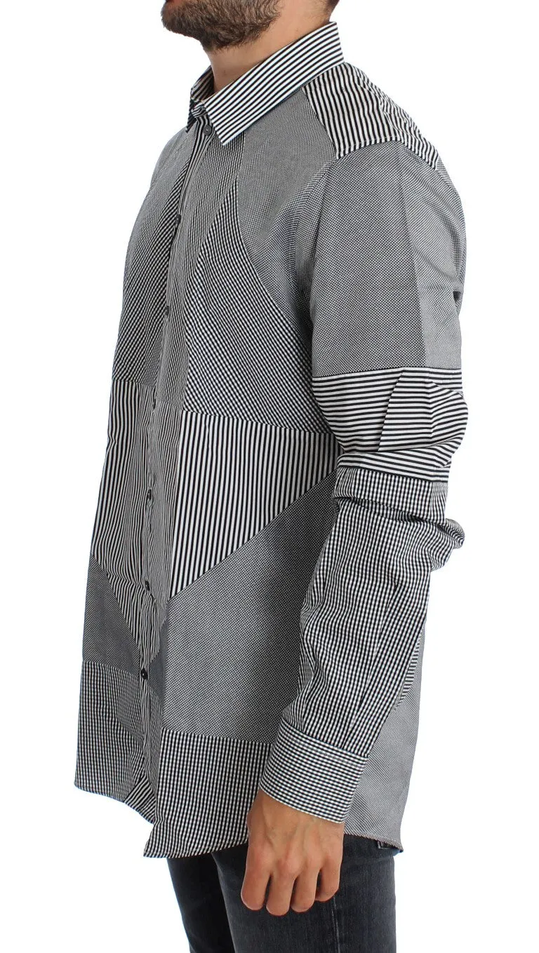 Black White GOLD Slim Fit Dress Shirt