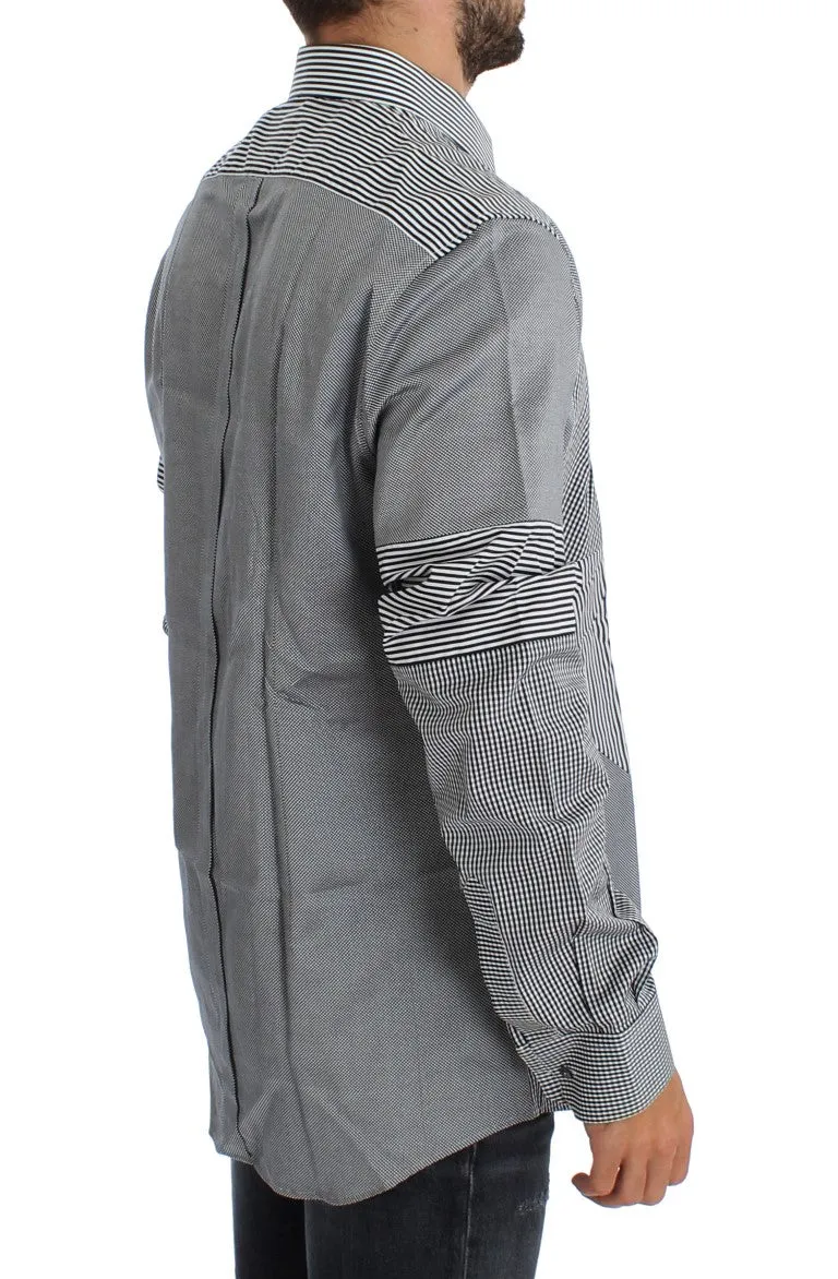 Black White GOLD Slim Fit Dress Shirt