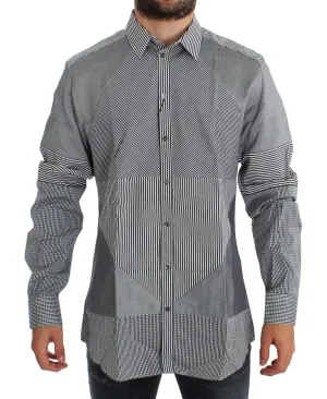 Black White GOLD Slim Fit Dress Shirt