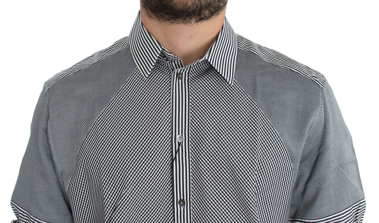 Black White GOLD Slim Fit Dress Shirt