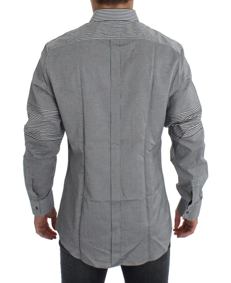 Black White GOLD Slim Fit Dress Shirt