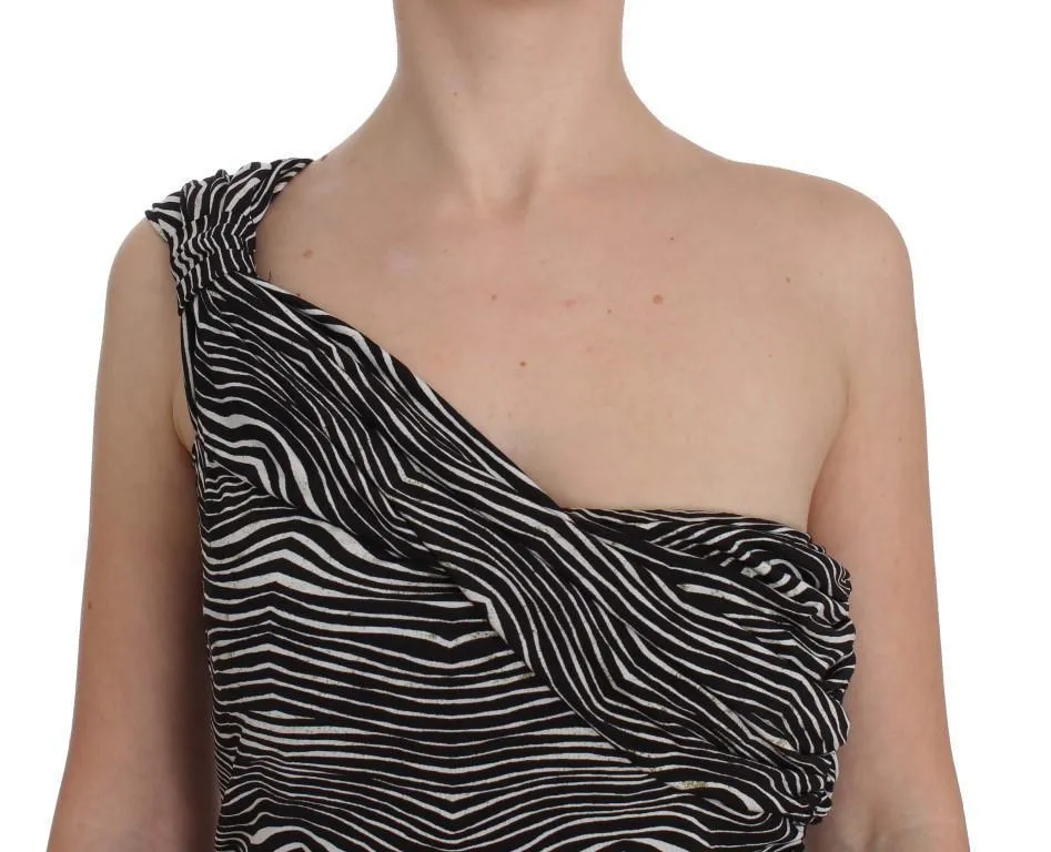 Black White Stretch Top Blouse
