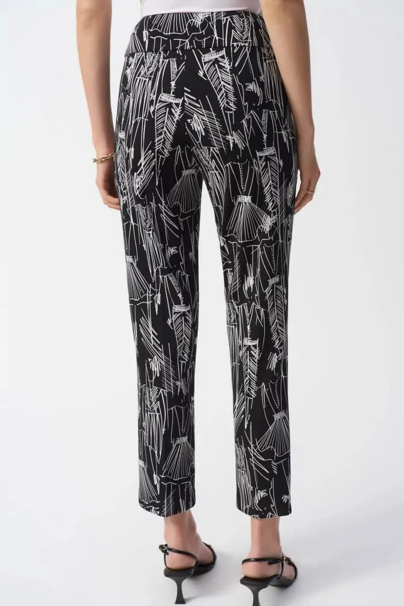 Black/Vanilla Conversational Print Crop Pants Style 251224