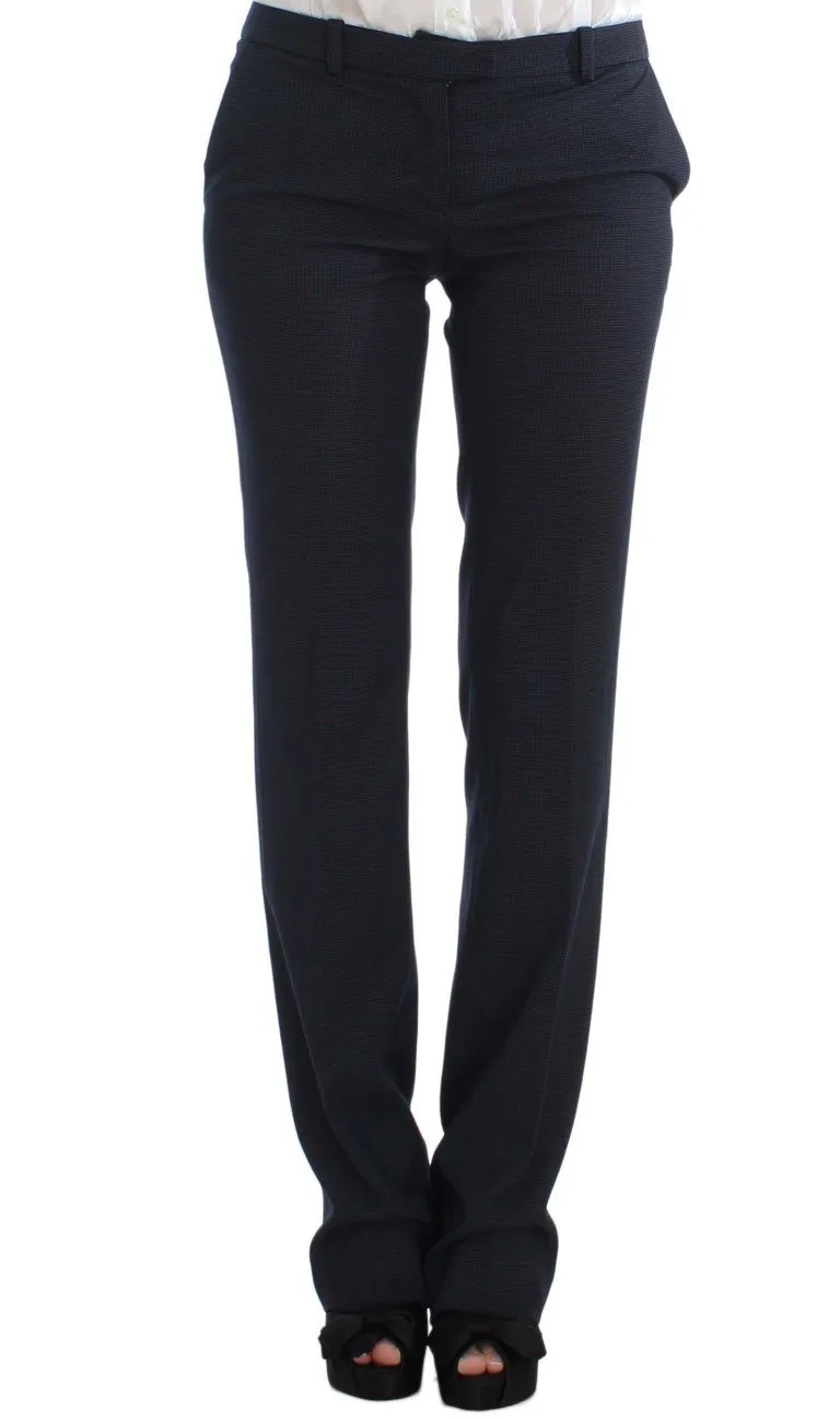Blue Stretch Cotton One Button Suit