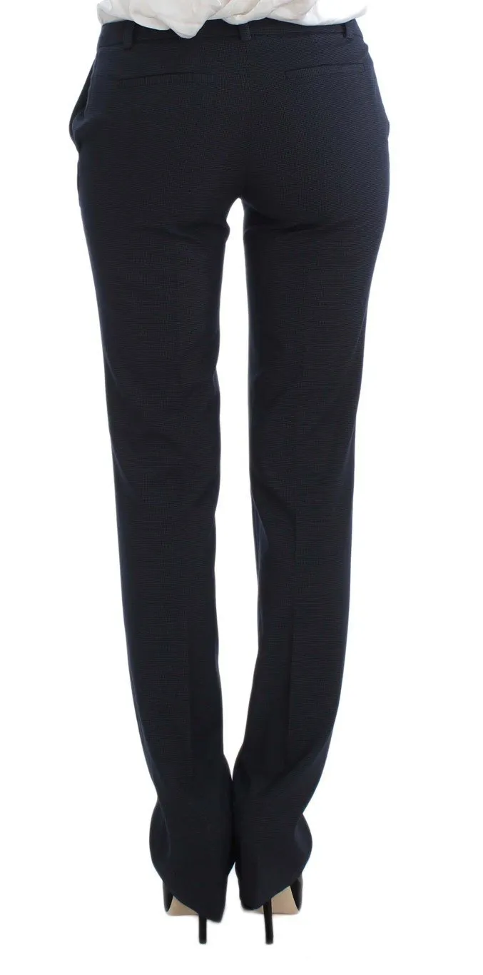 Blue Stretch Cotton One Button Suit