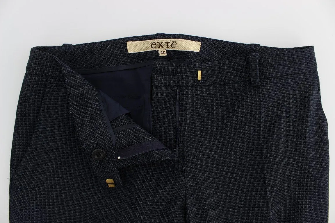Blue Stretch Cotton One Button Suit