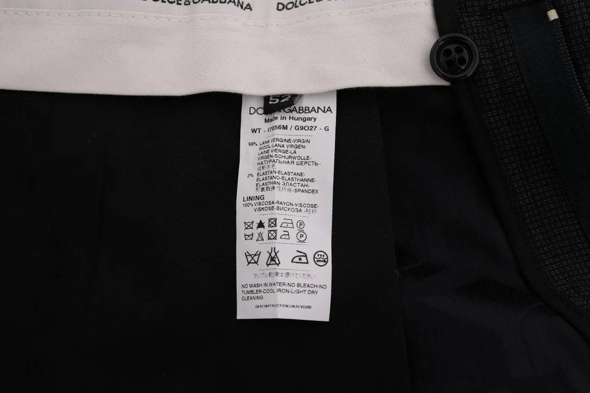 Blue Wool Stretch Pants