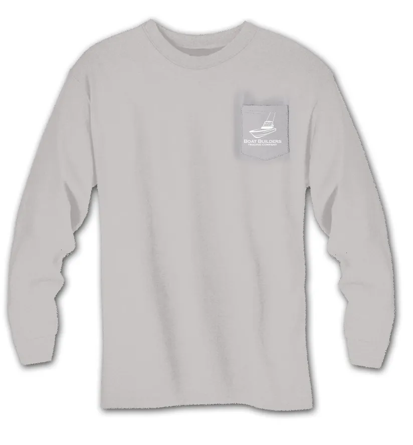Boat Builders Trading Co. Striped Sailfish Long Sleeve Shirt - Grey