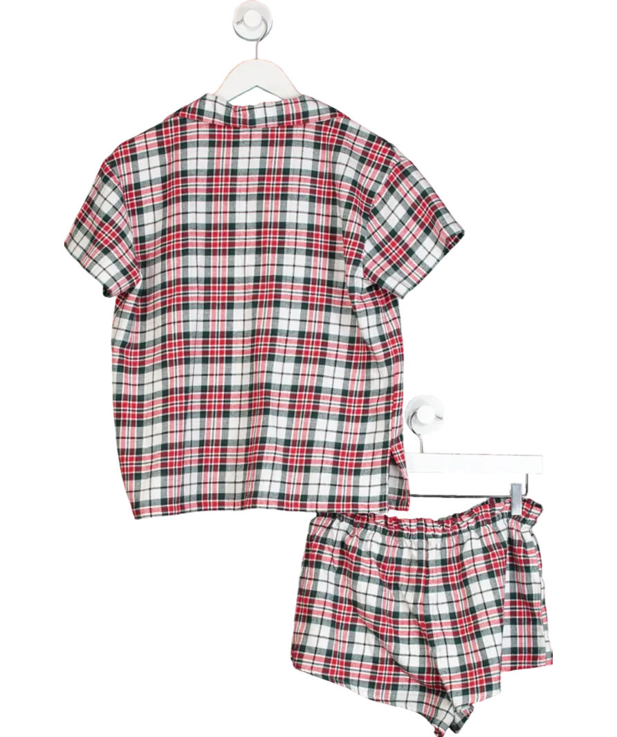 boux avenue Red Check Fleece Short Pyjamas UK 12