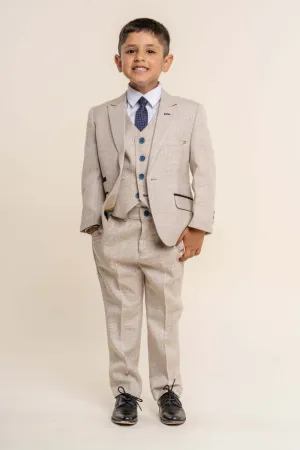 Boys Caridi Beige Suit - Luxe Range