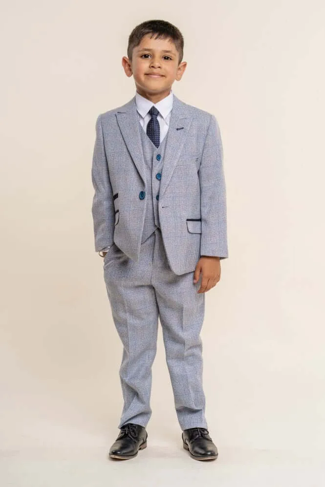 Boys Caridi Sky Blue Suit - Luxe Range