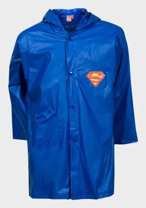 Boys Girls Superman Raincoat Waterproof Hooded  PVC Rain Jackets