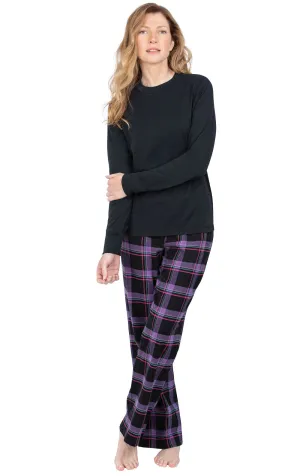 Bright Plaid Jersey-Top Flannel Pajamas