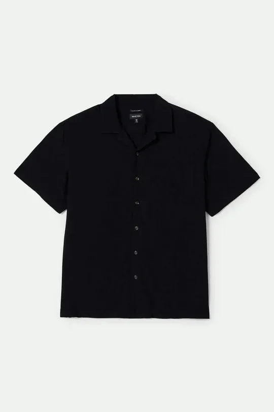 BRIXTON Bunker S-S Camp Collar Shirt - Black
