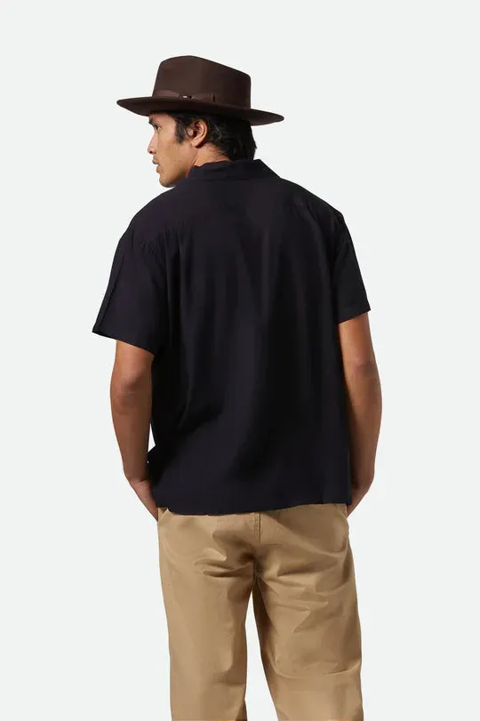 BRIXTON Bunker S-S Camp Collar Shirt - Black