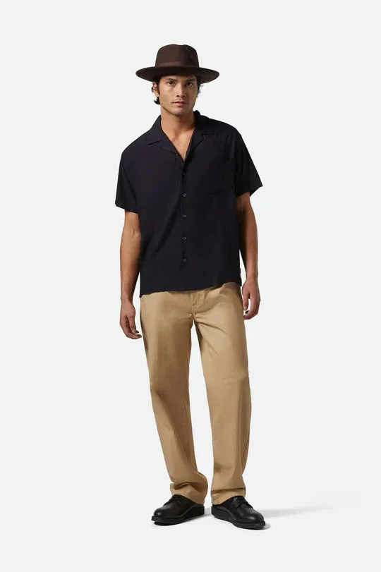 BRIXTON Bunker S-S Camp Collar Shirt - Black