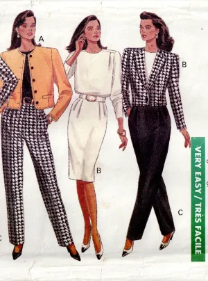 Butterick 4386 Womens Capsule Wardrobe Jacket Top Skirt & Pants 1980s Vintage Sewing Pattern Size 12 - 16 UNCUT Factory Folded