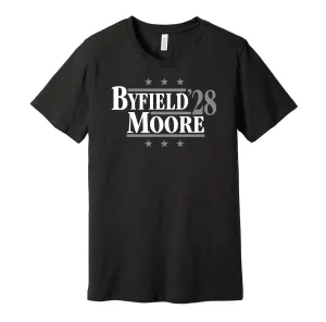 Byfield & Moore '28 - Los Angeles Hockey Political Campaign Parody T-Shirt - Hyper Than Hype Shirts