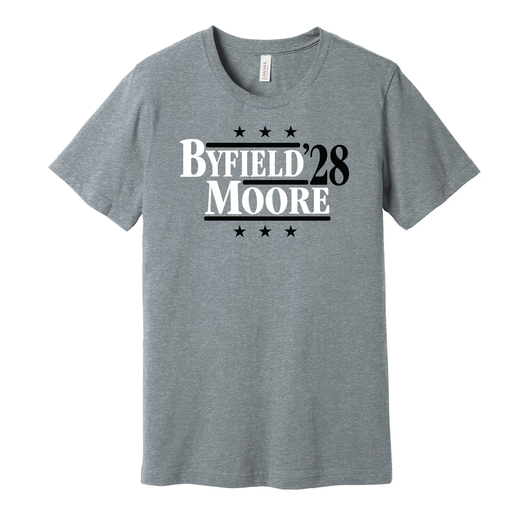 Byfield & Moore '28 - Los Angeles Hockey Political Campaign Parody T-Shirt - Hyper Than Hype Shirts