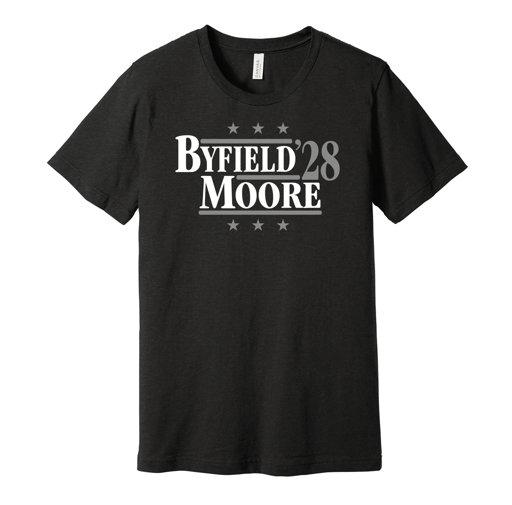 Byfield & Moore '28 - Los Angeles Hockey Political Campaign Parody T-Shirt - Hyper Than Hype Shirts