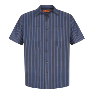 C1321MSS Mens Short Sleeve Striped Industrial Work Shirt