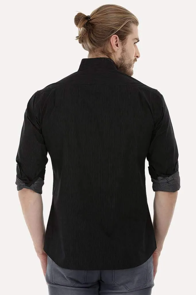 Casual Band Collar Shirt