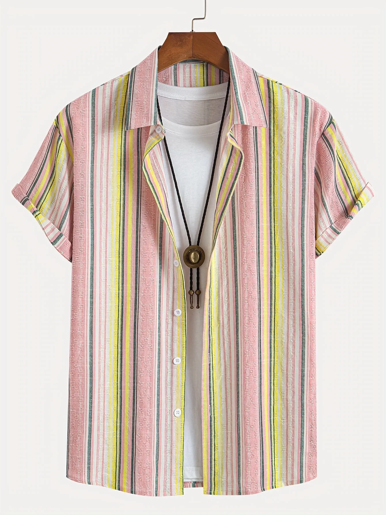 Casual Striped Short Sleeve Shirt for Men