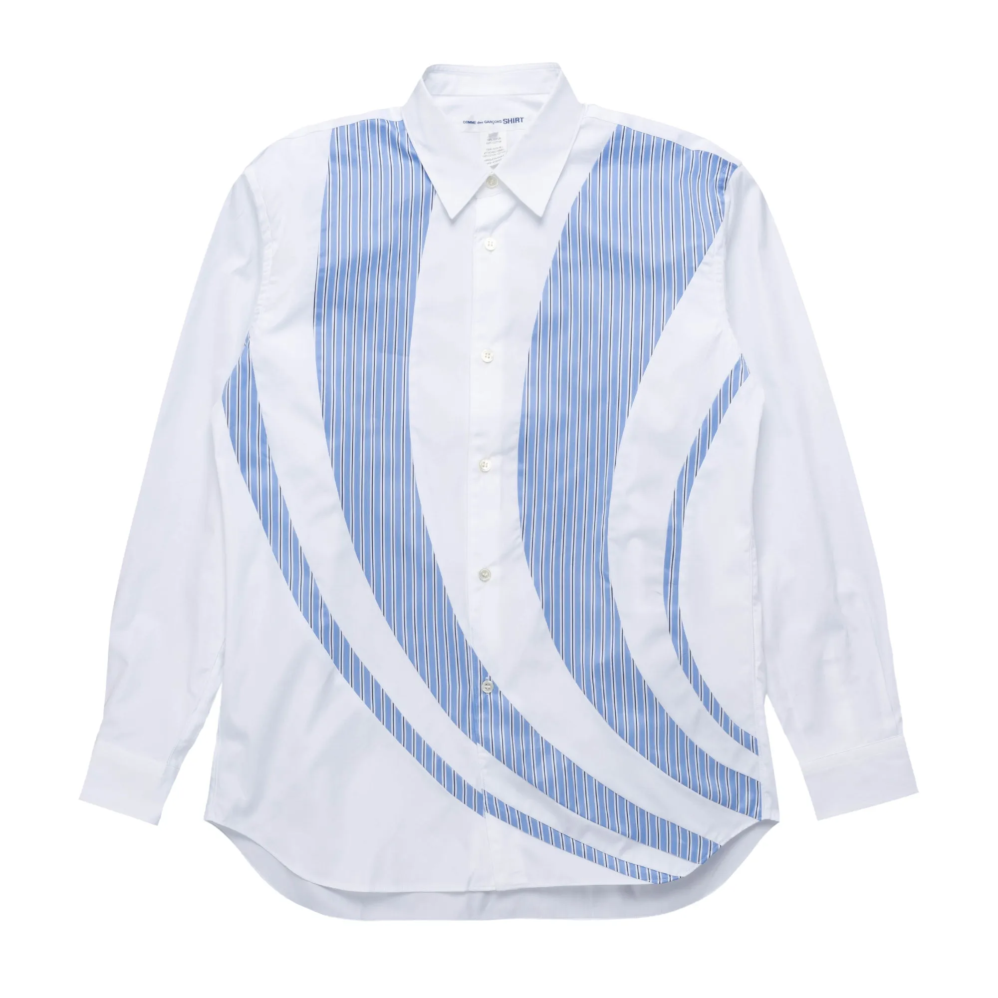 CDG SHIRT Patchwork Swirl Stripe Shirt FK-B008-S23-1 White