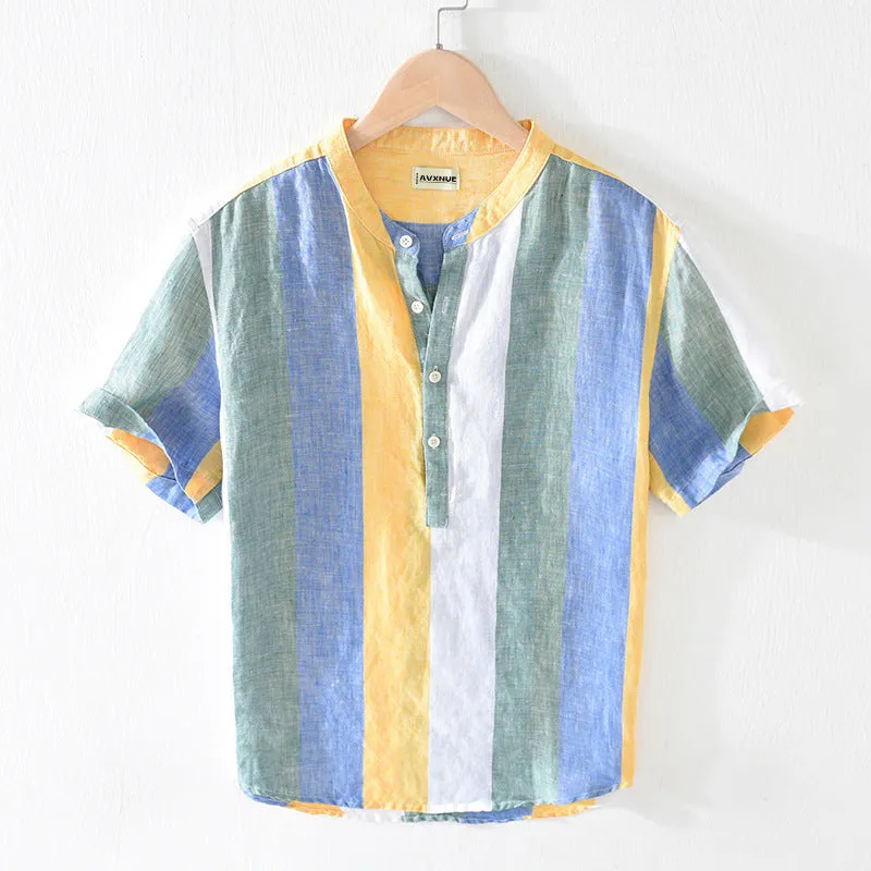 Charles Morrison Striped Flax Summer Shirt