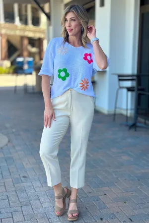 Charlie B Beige Side Slit Tapered Pants