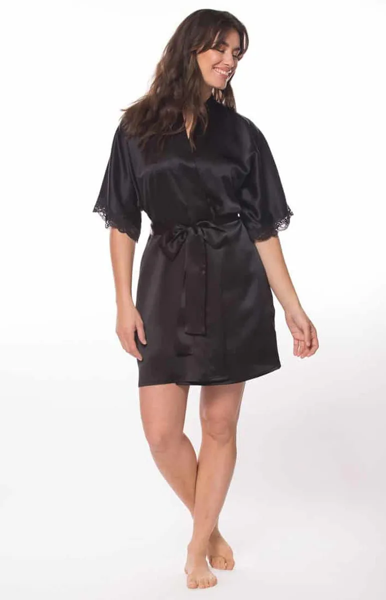 Christine Boudoir Short Silk Robe