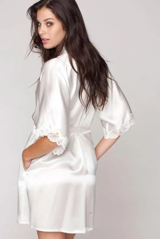 Christine Boudoir Short Silk Robe