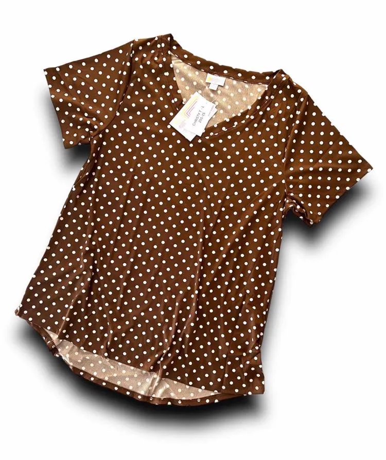 Christy T - Brown White Polka Dot