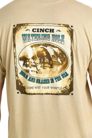 Cinch Mens SS Cream Tee