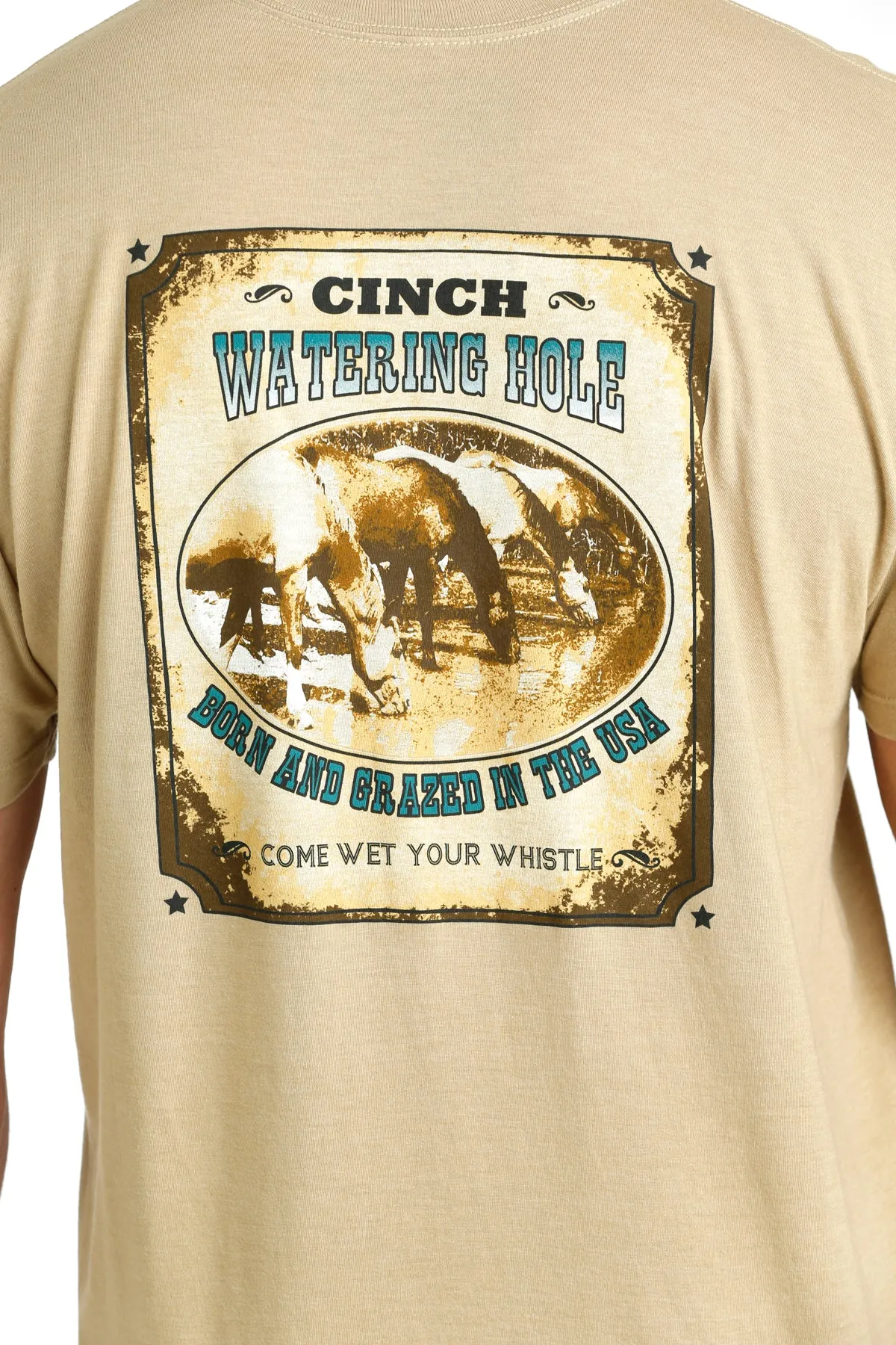 Cinch Mens SS Cream Tee