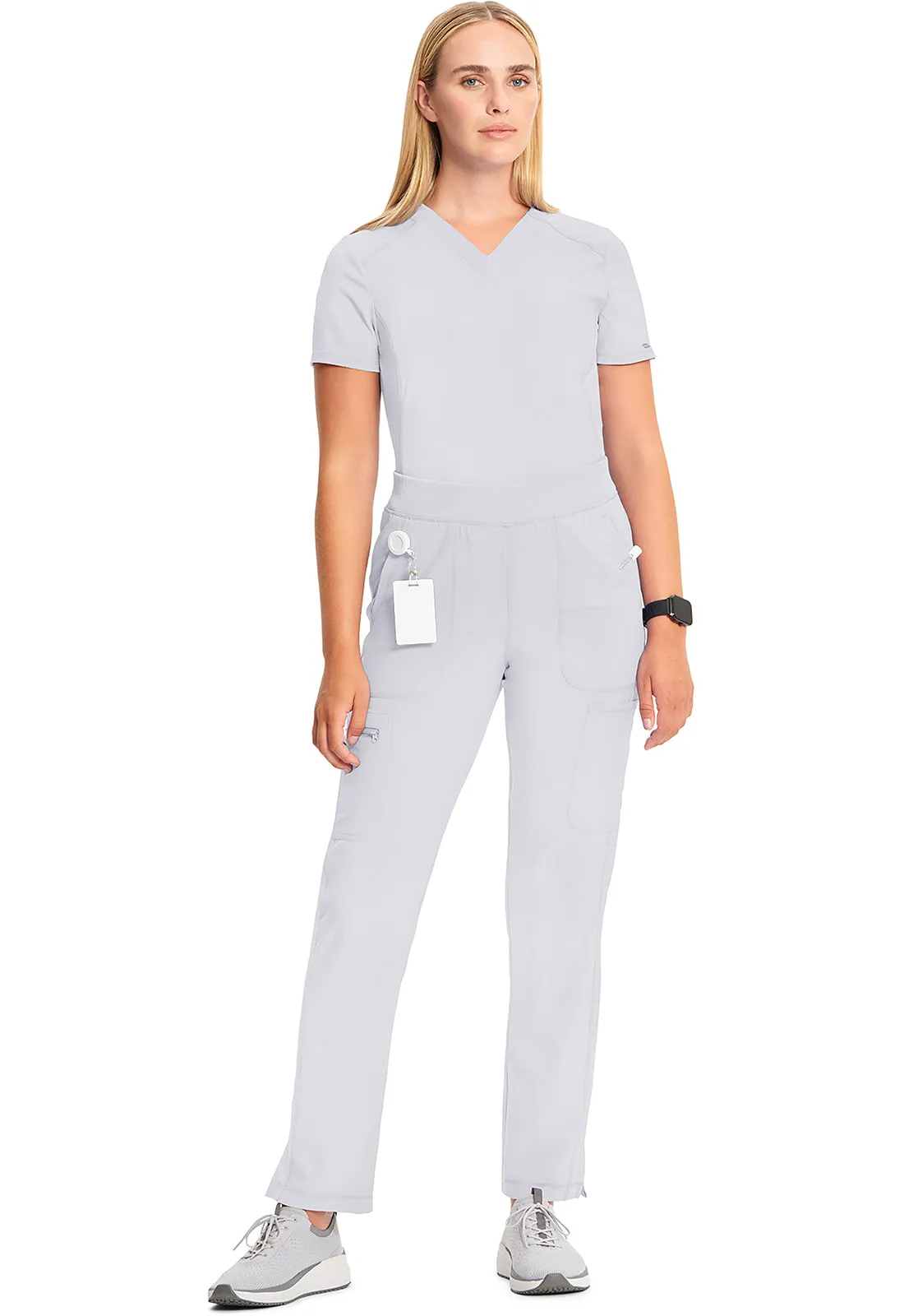 Classics CK065A Mid Rise Tapered Leg Pull-on Pants White