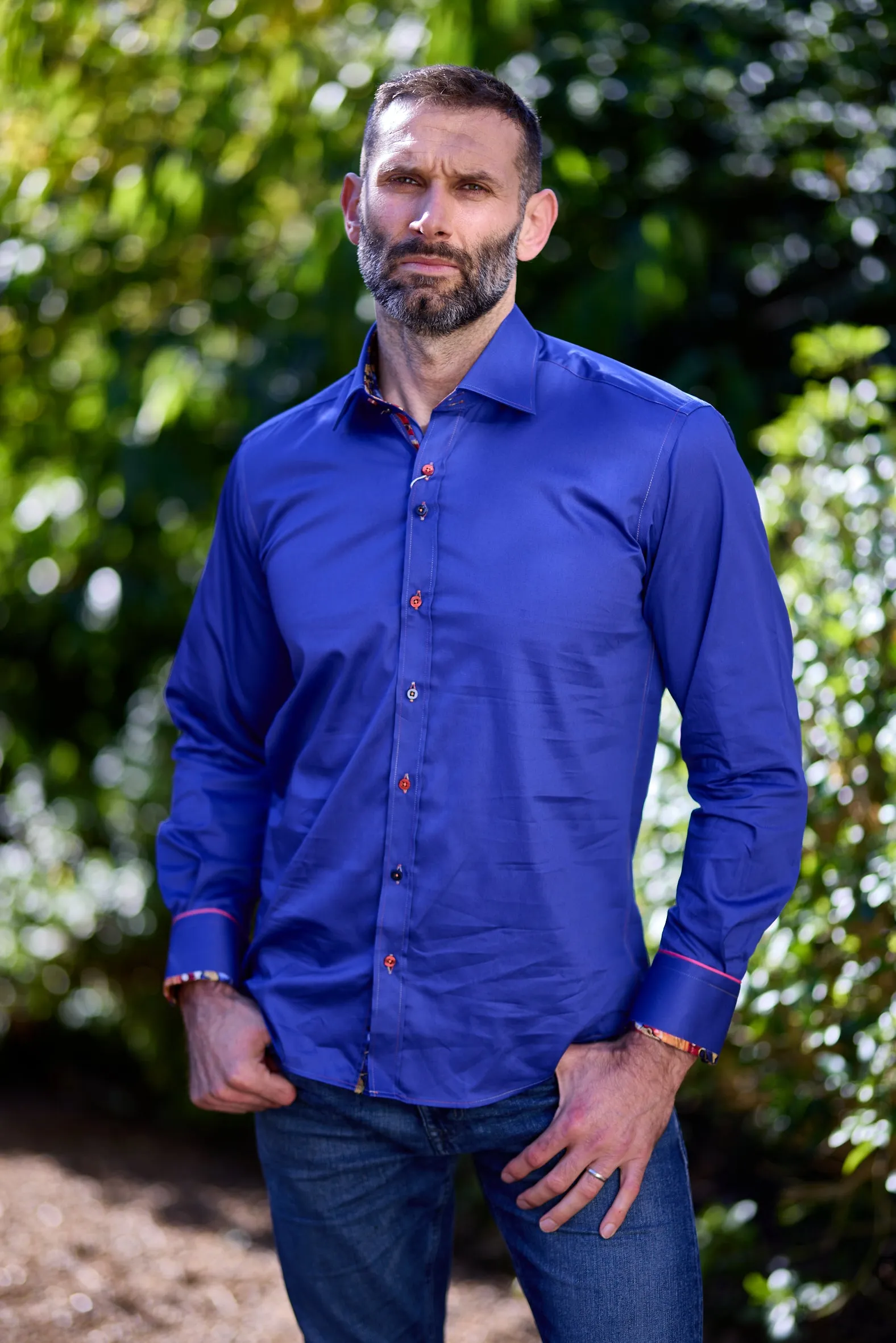 Claudio Lugli Plain Shirt - White, Navy or blue