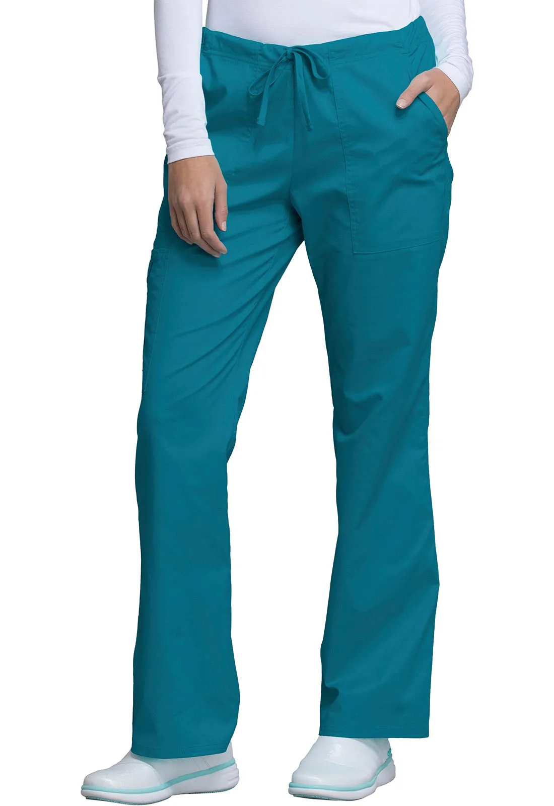 Core Stretch 4044 Mid Rise Drawstring Cargo Pants Caribbean Blue