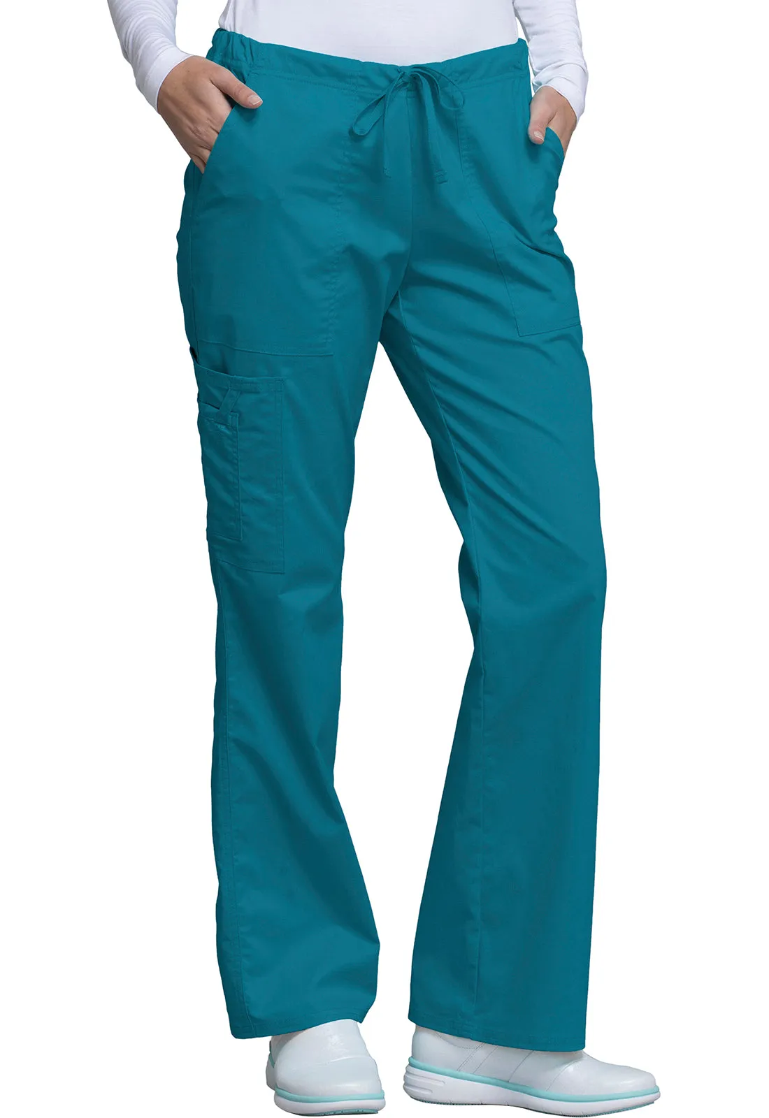Core Stretch 4044 Mid Rise Drawstring Cargo Pants Caribbean Blue