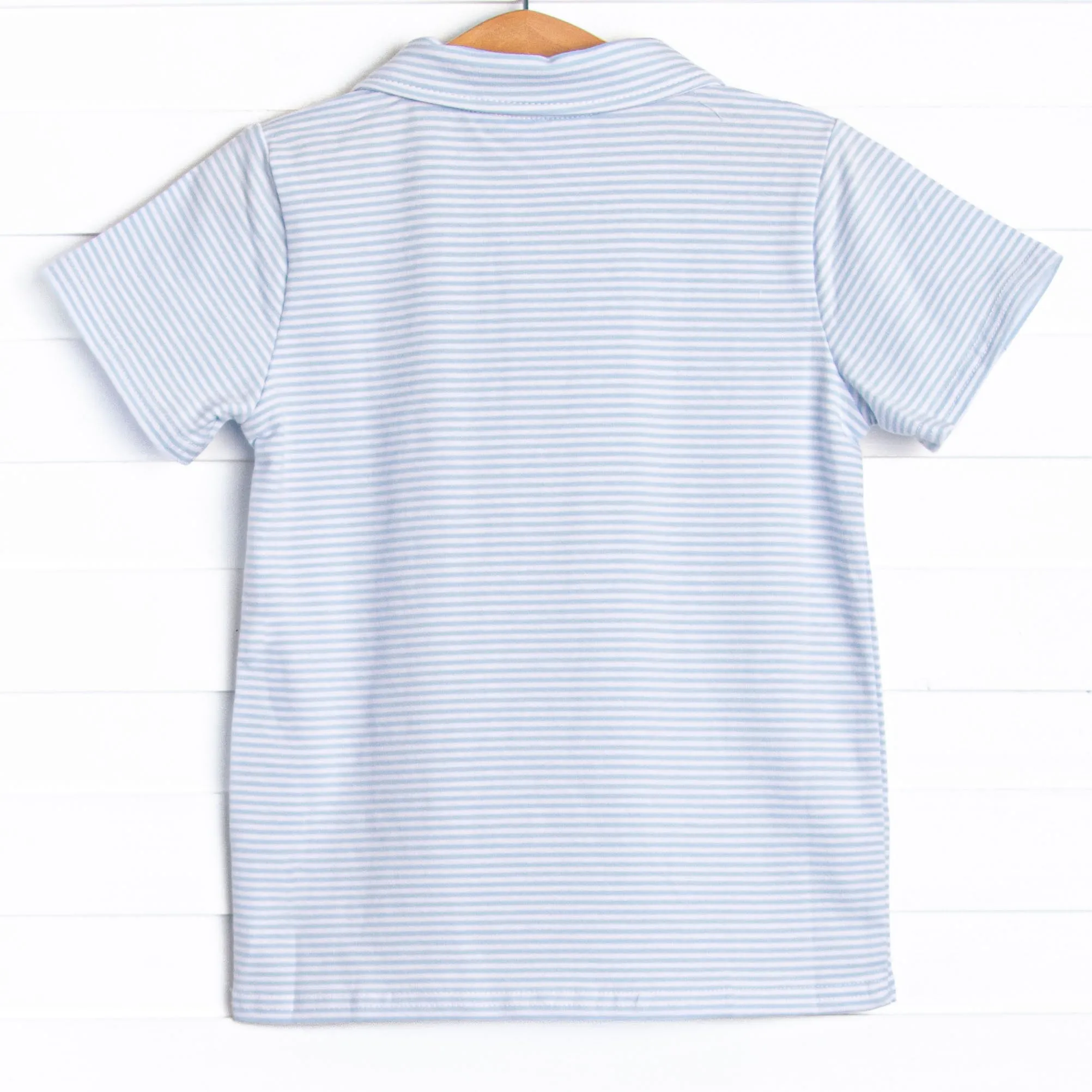 Country Club Casual Embroidered Pocket Polo, Blue