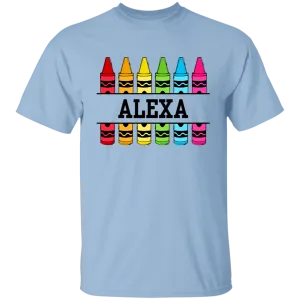 Crayons Personalized Youth 5.3 oz 100% Cotton T-Shirt