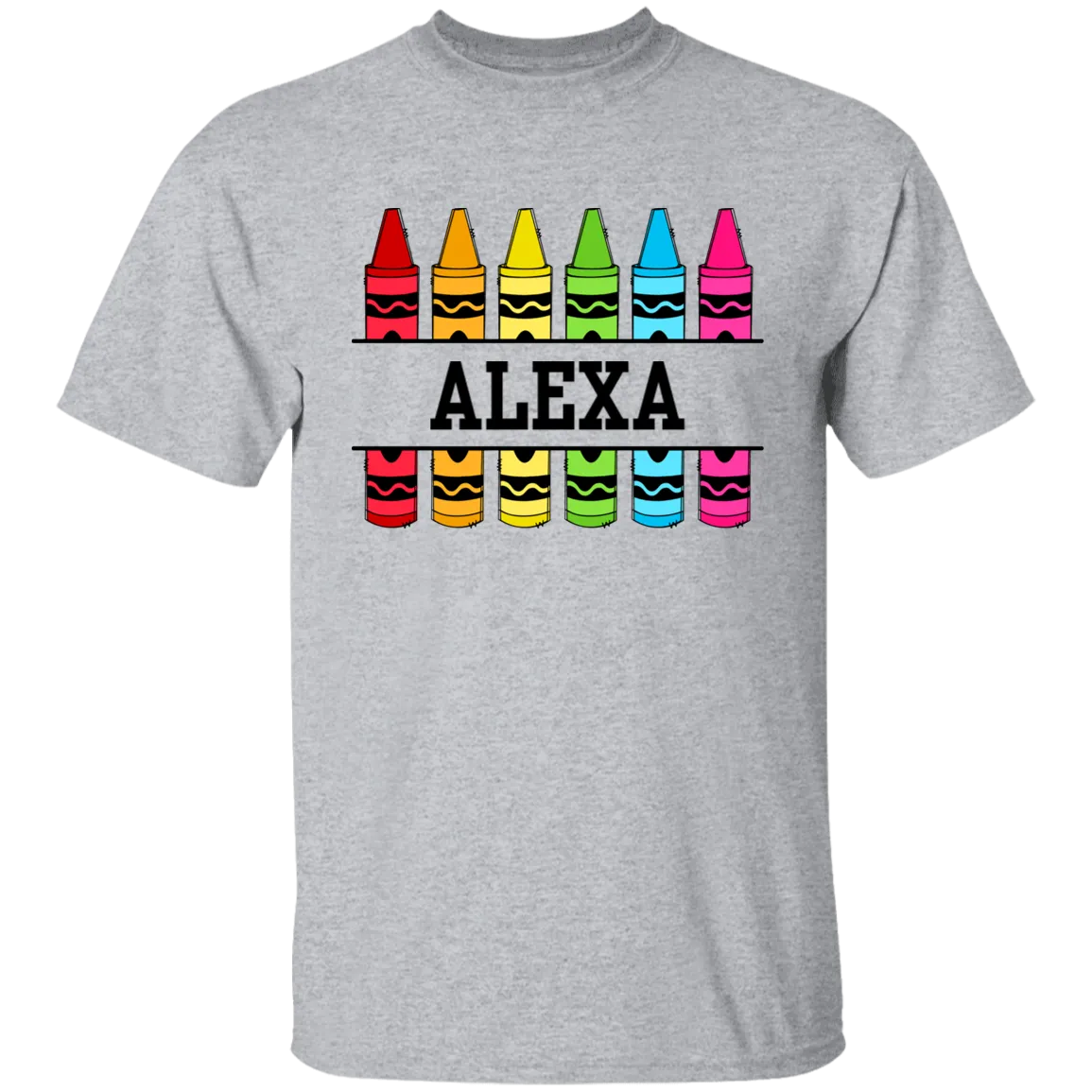 Crayons Personalized Youth 5.3 oz 100% Cotton T-Shirt