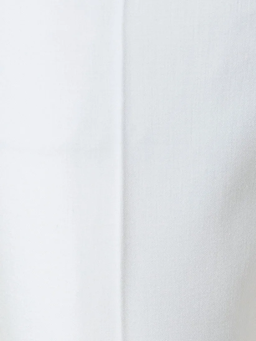 Cropped Straight Lyocell Wool Stretch Pants