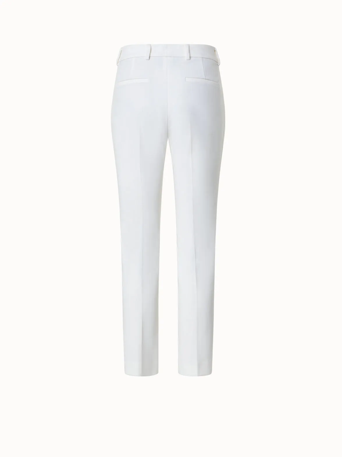 Cropped Straight Lyocell Wool Stretch Pants