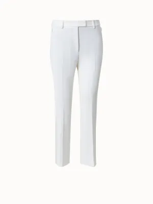 Cropped Straight Lyocell Wool Stretch Pants