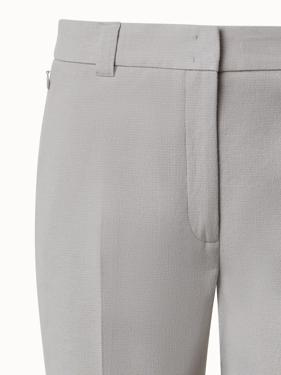 Cropped Tapered Cotton Silk Double-Face Pants
